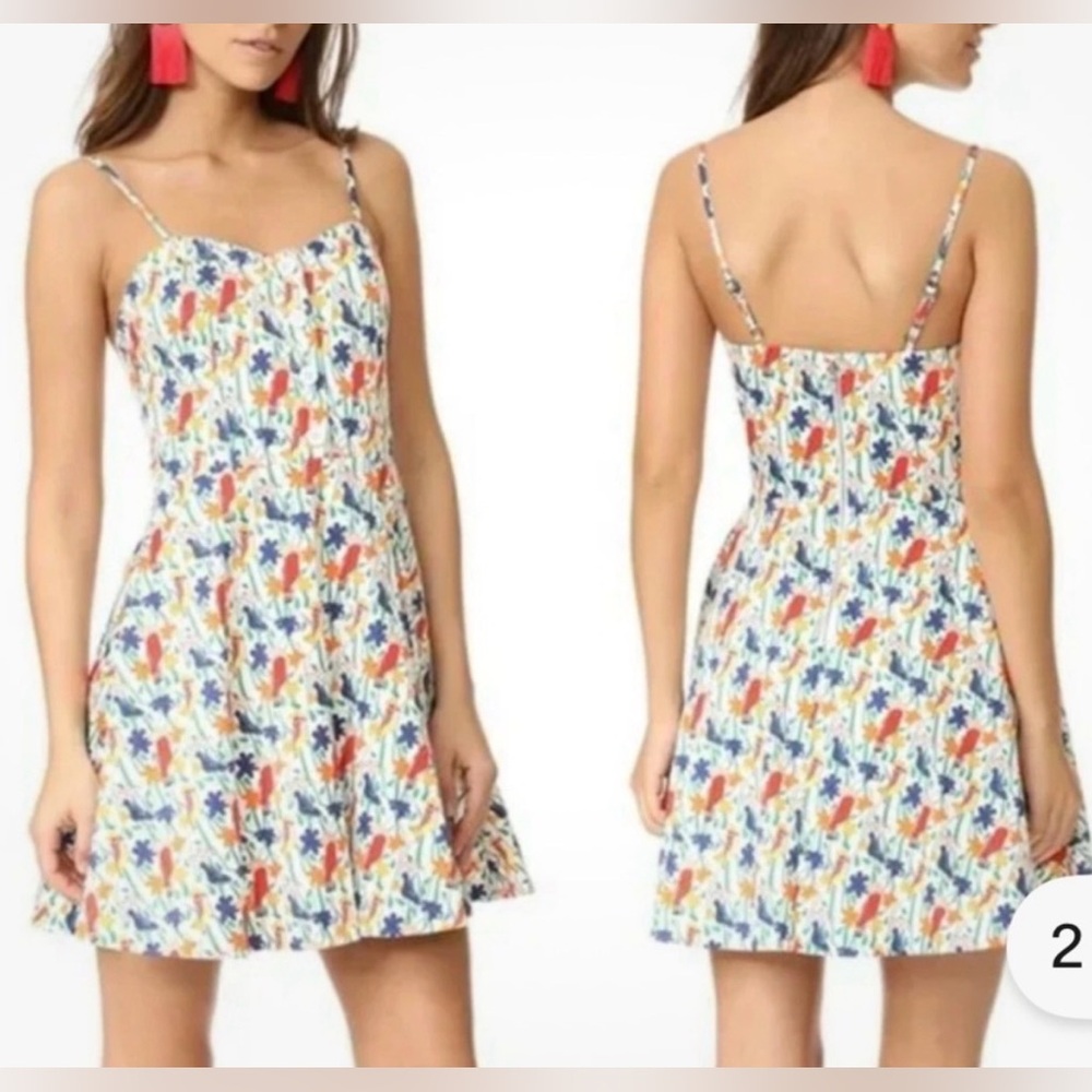 Alice + Olivia Nella Whimsical Bird Party Print Women Size Small